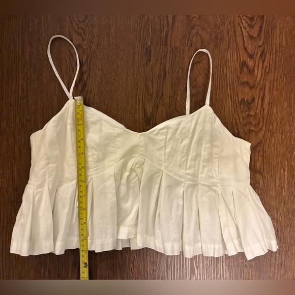 Free People Ivory Pleated Crop Top with Straps - Picture 6 of 6